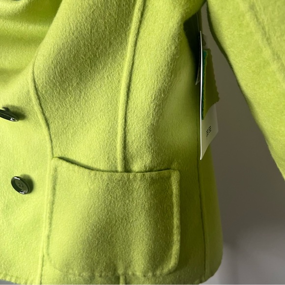 PerSe by Carlisle Wool Green & Blue Reversible Pea Coat Size 6 NWT - Picture 12 of 16
